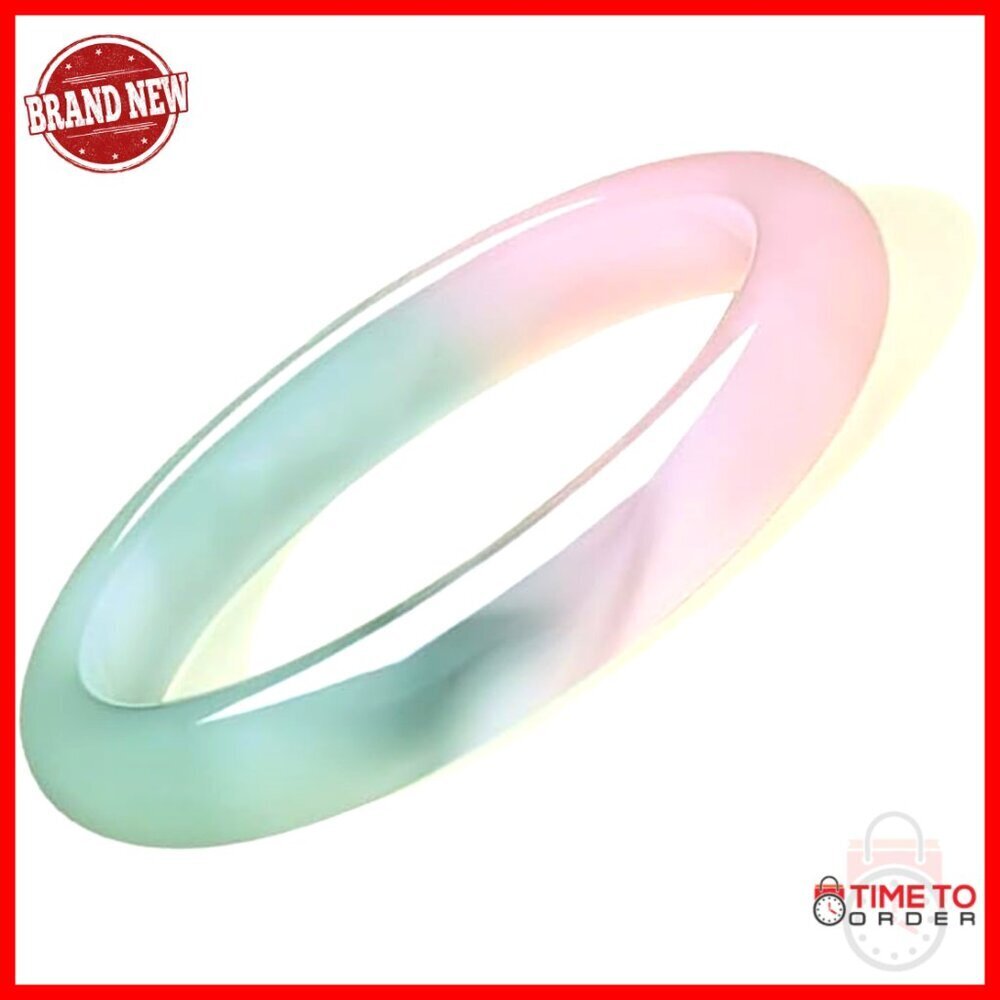 Jade Bangle Bracelet Elegant Minimal Round Feng Shui Good Luck Wealth